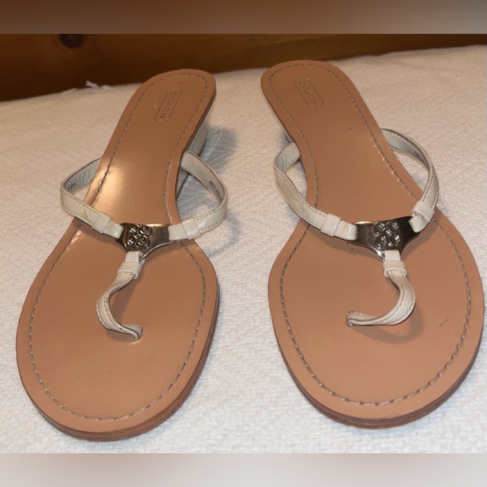Coach Sandals, lLght Cram or White color, size 10M